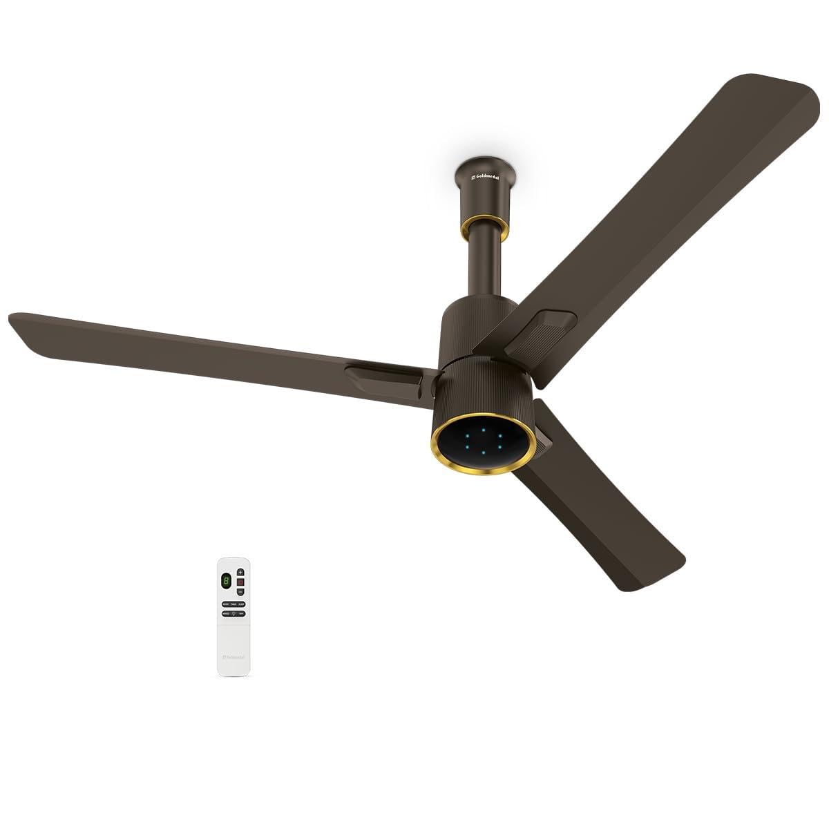 Hush Flo BLDC ceiling fan in American Walnut finish with remote